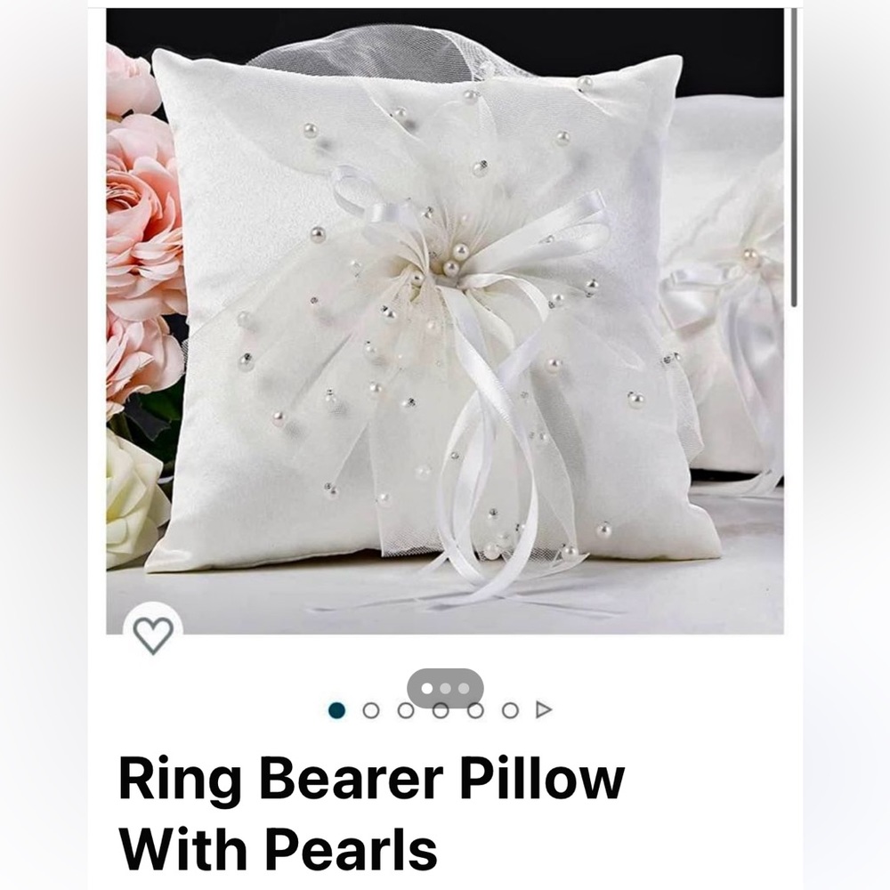 Wedding Ring Bearer Pillow with pearls